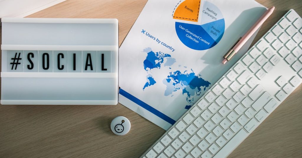 Pessoa analisando gráficos de redes sociais no computador