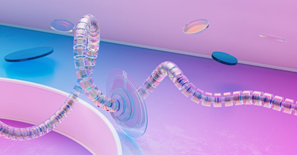 Representação de inteligência artificial com ícones digitais conectados em fundo azul